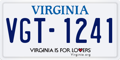 VA license plate VGT1241