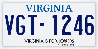 VA license plate VGT1246