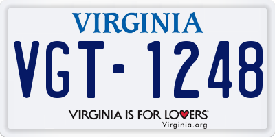 VA license plate VGT1248