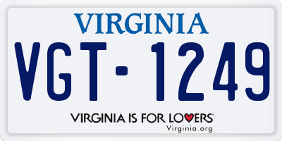 VA license plate VGT1249