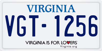 VA license plate VGT1256