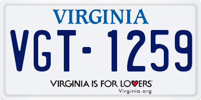 VA license plate VGT1259