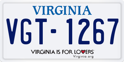 VA license plate VGT1267