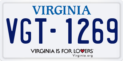 VA license plate VGT1269