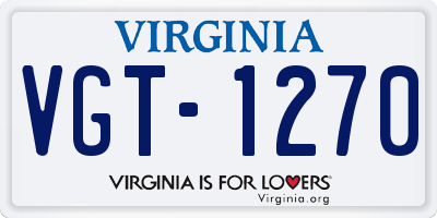 VA license plate VGT1270