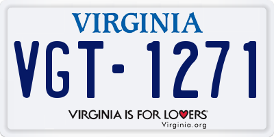 VA license plate VGT1271