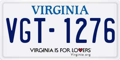 VA license plate VGT1276