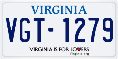 VA license plate VGT1279