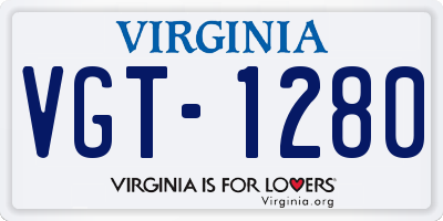 VA license plate VGT1280