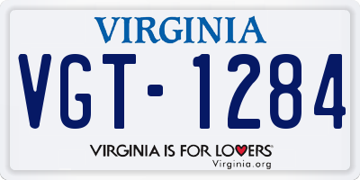 VA license plate VGT1284