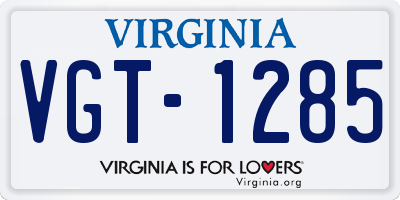 VA license plate VGT1285