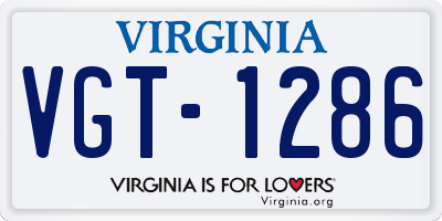 VA license plate VGT1286
