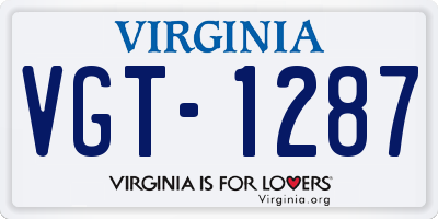 VA license plate VGT1287