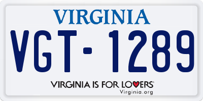 VA license plate VGT1289