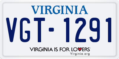 VA license plate VGT1291