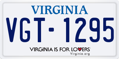 VA license plate VGT1295