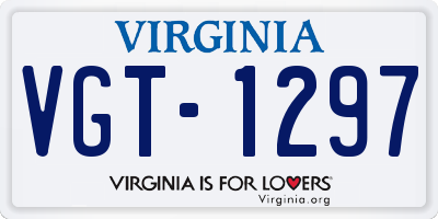 VA license plate VGT1297