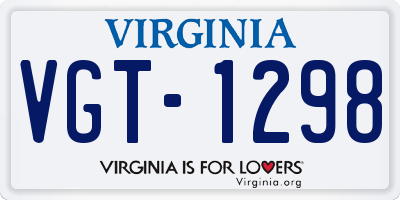 VA license plate VGT1298