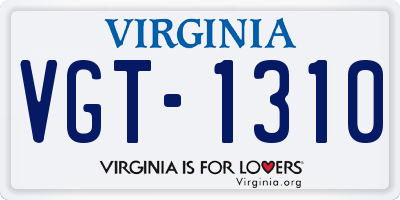 VA license plate VGT1310