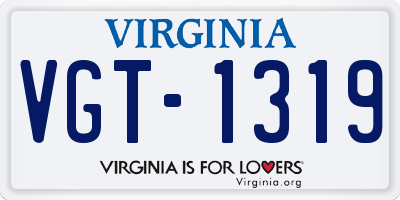 VA license plate VGT1319