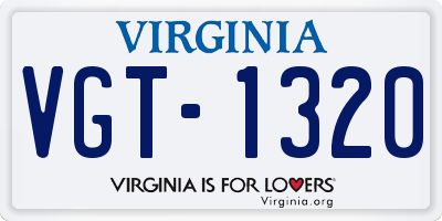 VA license plate VGT1320