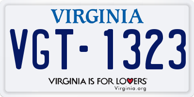 VA license plate VGT1323
