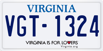 VA license plate VGT1324