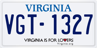 VA license plate VGT1327