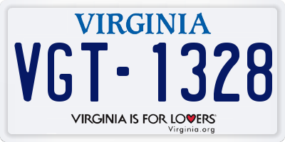 VA license plate VGT1328