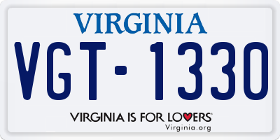 VA license plate VGT1330