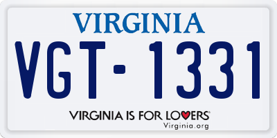 VA license plate VGT1331