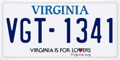 VA license plate VGT1341