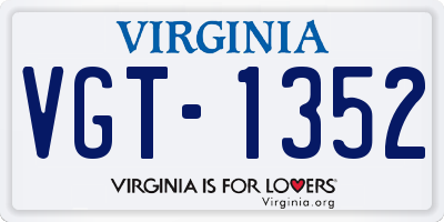 VA license plate VGT1352