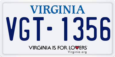 VA license plate VGT1356