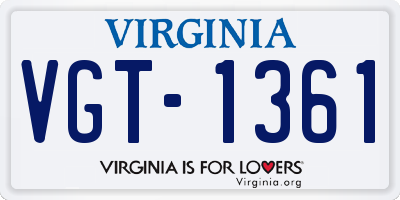VA license plate VGT1361