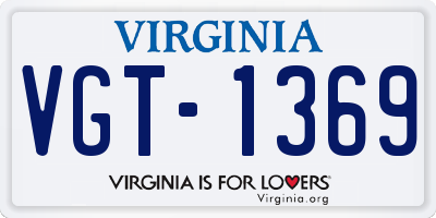 VA license plate VGT1369