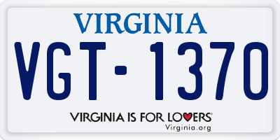 VA license plate VGT1370