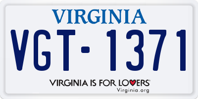 VA license plate VGT1371