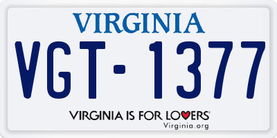 VA license plate VGT1377