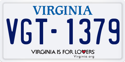 VA license plate VGT1379