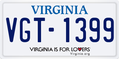 VA license plate VGT1399
