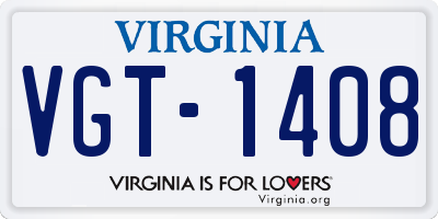 VA license plate VGT1408