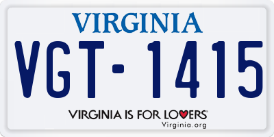 VA license plate VGT1415