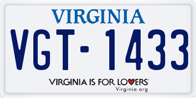 VA license plate VGT1433