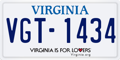 VA license plate VGT1434