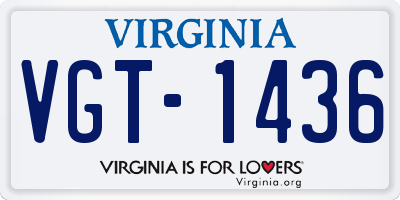VA license plate VGT1436