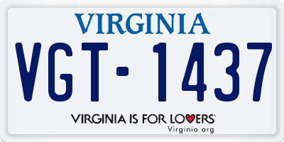 VA license plate VGT1437