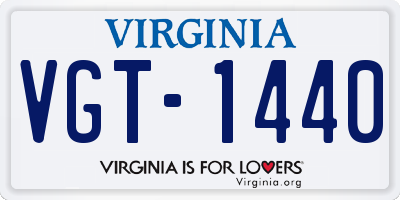 VA license plate VGT1440