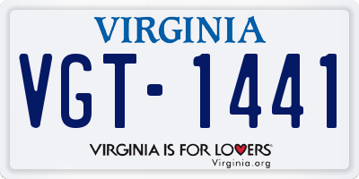 VA license plate VGT1441