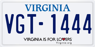 VA license plate VGT1444